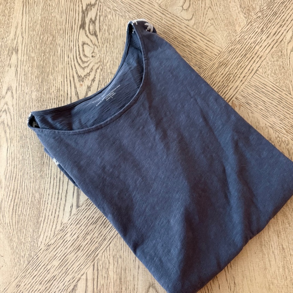 Pure‎ Jill J. Jill Embroidered Dolman Tunic Organic Cotton Grey Top Small